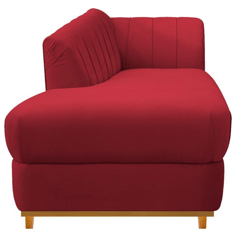 Kit Diva Recamier Vanessa 185cm Lado Esquerdo E 01 Poltrona Laura Suede Cor Vermelho - 6
