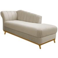 Kit Diva Recamier Vanessa 160cm Lado Direito E 01 Poltrona Laura Suede Cor Bege - 5