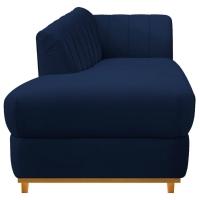 Kit Diva Recamier Vanessa 140cm Lado Esquerdo E 01 Poltrona Laura Suede Cor Azul Marinho - 7