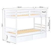 Beliche Infantil Slim Rb Com 02 Gavetas Madeira Maciça Branco Housin - 3