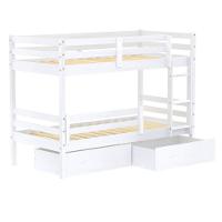 Beliche Infantil Slim Rb Com 02 Gavetas E Grade De Proteção Madeira Maciça Branco Housin - 2