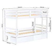 Beliche Infantil Slim Rb Com 02 Gavetas E Grade De Proteção Madeira Maciça Branco Housin - 3