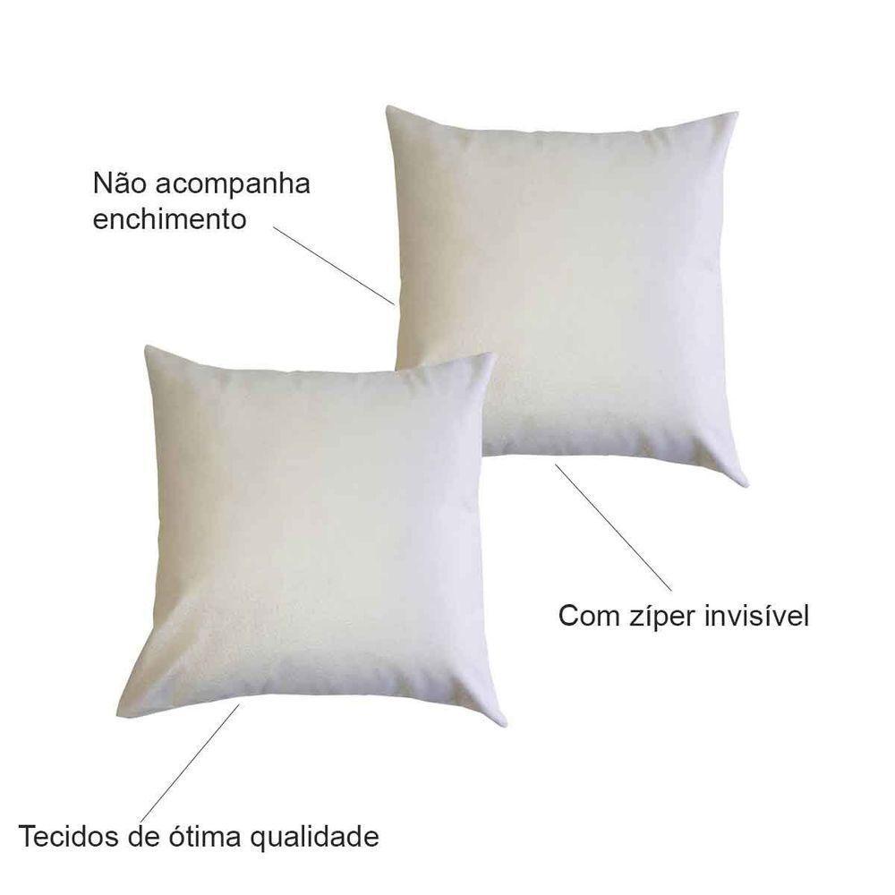 Kit 2 Capas Para Almofada 45 Cm X 45 Cm - Casa Chick Suede Bege - 3