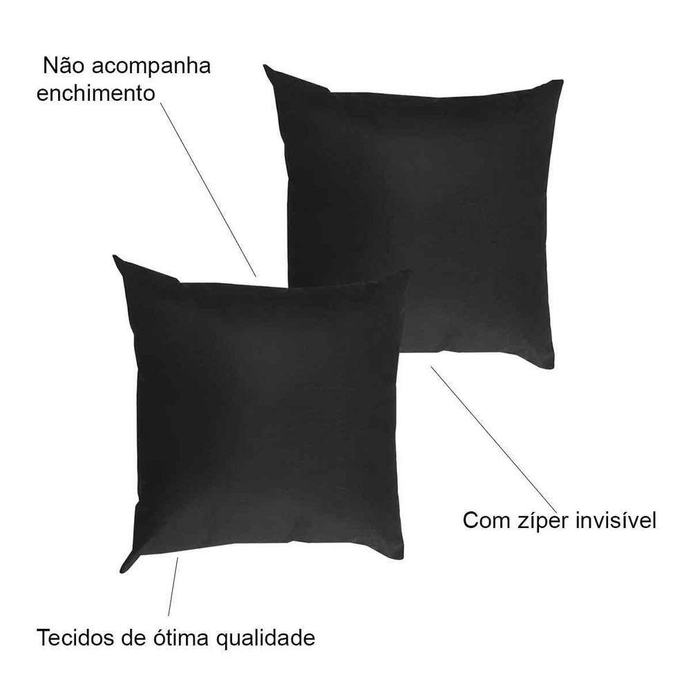 Kit 2 Capas Para Almofada 45 Cm X 45 Cm - Casa Chick Preto - 3