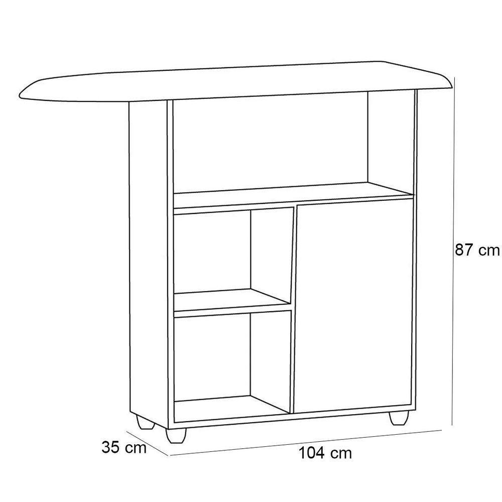 Balcão Tábua De Passar 1 Porta Maria Branco - 2