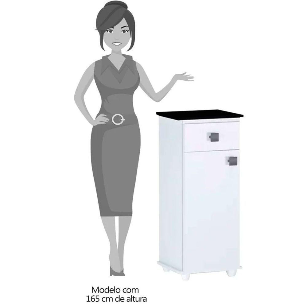 Balcão para Bebedouro 1 Porta 1 Gaveta Kelly Branco - 2