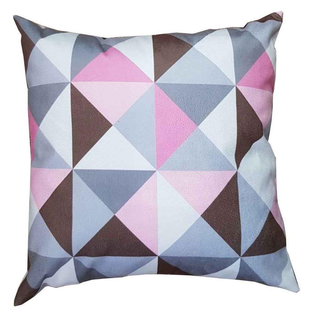 Kit 4 Capas Para Almofada 45 Cm X 45 Cm Suede Triângulo - Casa Chick Estampa Triângulo Rosa - 2