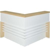 Balcão Para Atendimento-recepção Em L - Casa Chick Carvalho-branco - 1