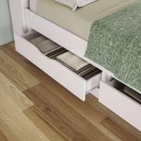 Cama Solteiro Infinity Com Baú E 2 Gavetas - Casa Chick Branco - 2