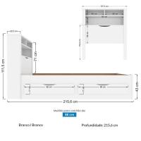 Cama Solteiro Infinity Com Baú E 2 Gavetas - Casa Chick Branco - 5