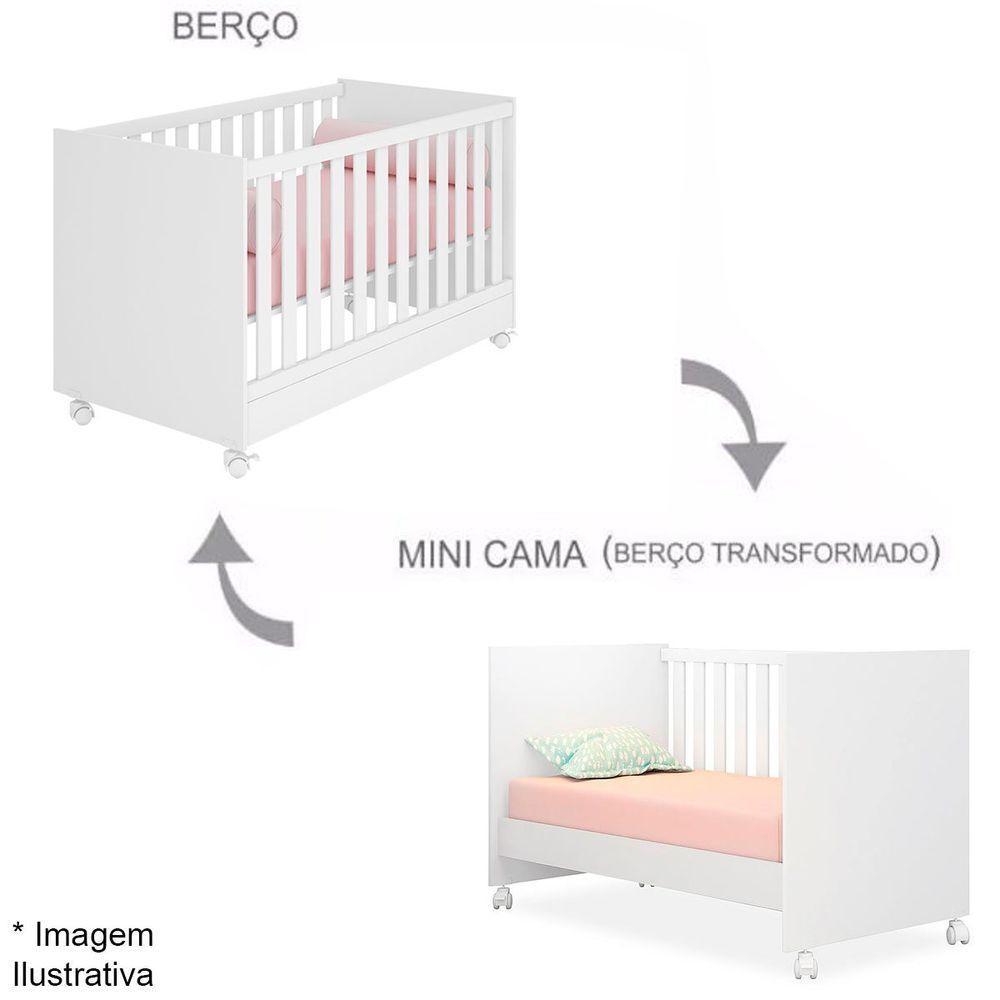 Berço Mini-cama Doce Mel Com Rodízios Branco - 7
