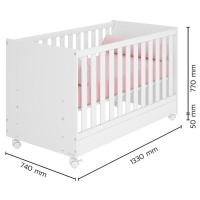 Berço Mini-cama Doce Mel Com Rodízios Branco - 5