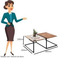 Mesa De Centro De Sala Com Espelho Aurora - Casa Chick Demolição-preto - 2