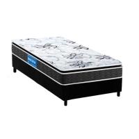 Cama Box Solteiro: Colchão Espuma D33 Probel Guarda Costas Premium Extra Firme + Base CRC Suede Black(88x188) - 1