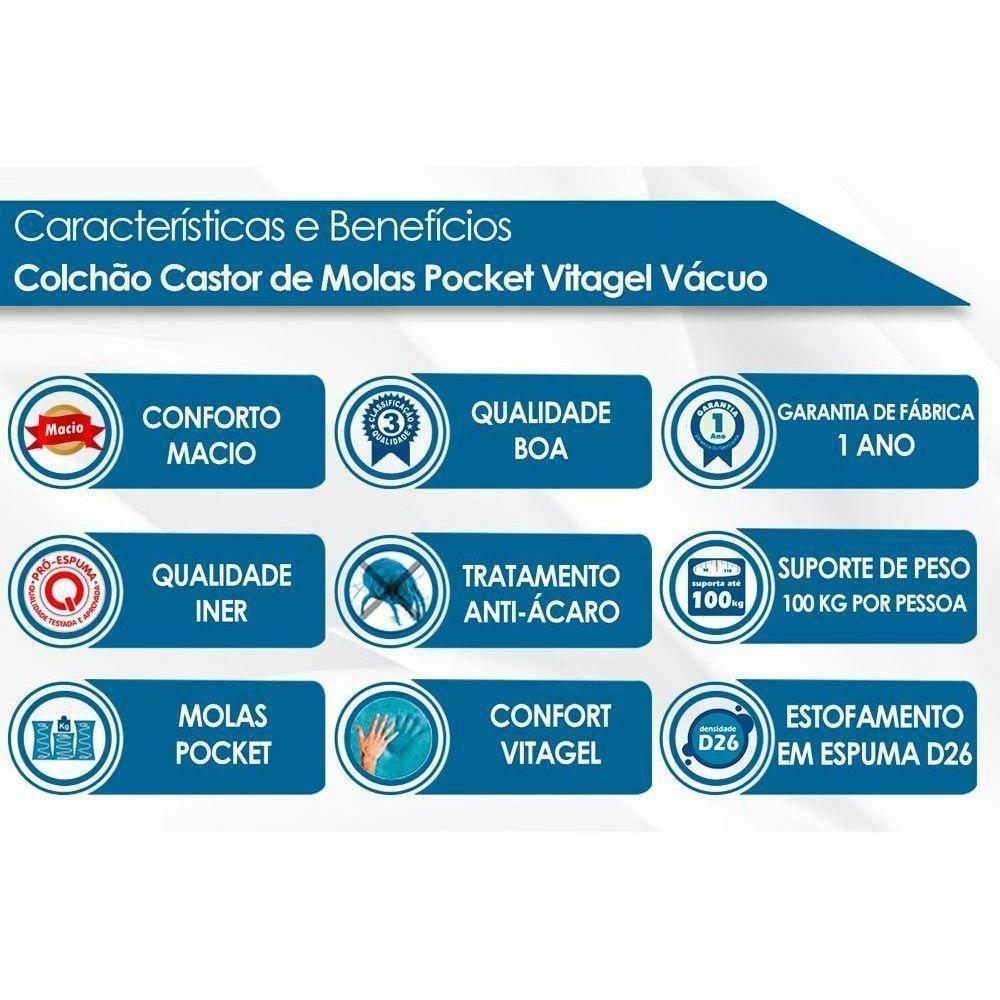 Colchão King Enrolado A Vácuo Visco Gel Molas Ensacadas Double Bed In Box (193x203x25) - 4