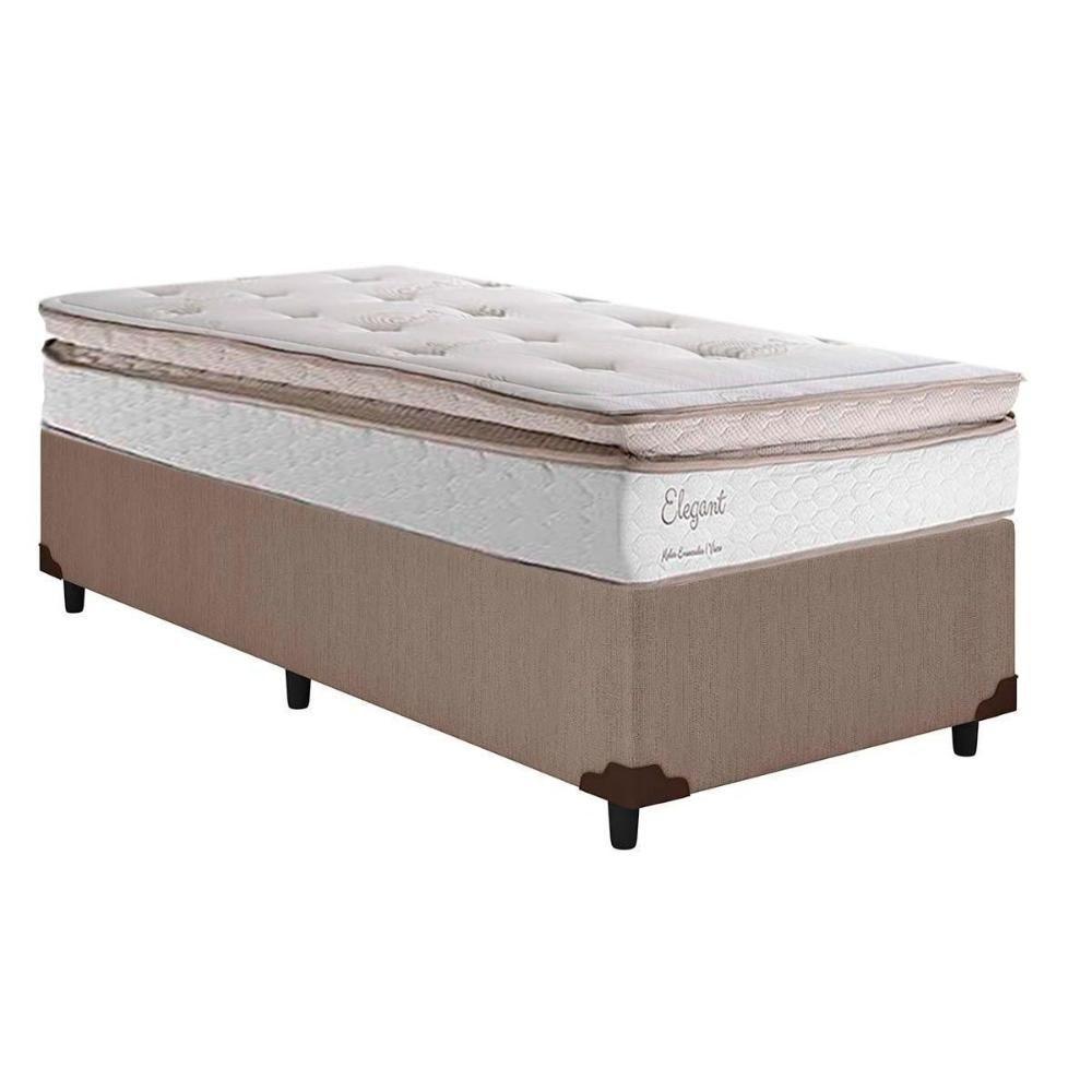 Conjunto Box Solteiro: Colchão Molas Ensacadas Elegant + Base Crc Courano Clean(88x188) - 1