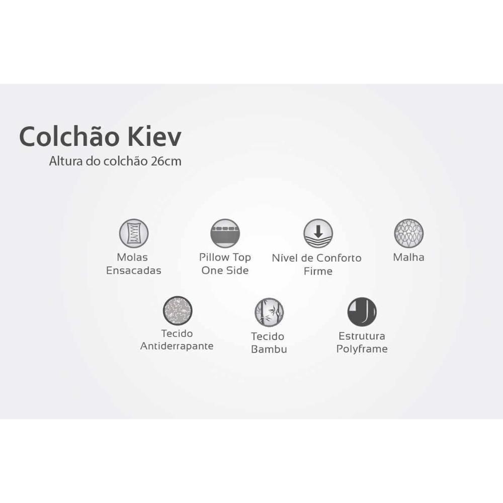 Conjunto Box Solteiro: Colchão Molas Ensacadas Kiev + Base Crc Courano Clean(88x188) - 5