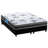 Cama Box Queen: Colchão Espuma D33 Probel Guarda Costas Premium Extra Firme + Base CRC Suede Black(158x198) - 1