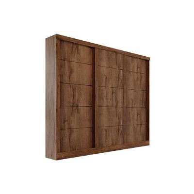 Guarda Roupa Casal 3 Portas De Correr E 4 Gavetas Capri Avelã