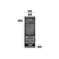 Modulado de Quarto Guarda Roupa Rizon c/ 2 Portas e 3 Gavetas Freijo Cumaru c/ Fendi - Novo Horizonte