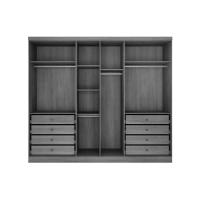 Quarto Casal Modulado Rizon 5 Peças (1 Armário Ponte + 1 Closet + 2 Guarda Roupas + 1 Complemento) QC204 Branco - Novo Horizonte - 3