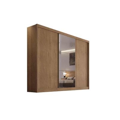 Guarda Roupa Casal Natus 3 Portas de Correr 8 Gavetas Freijo Cumaru Novo Horizonte