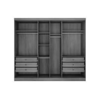 Quarto Casal Modulado Rizon 5 Peças (1 Armário Ponte + 1 Closet + 2 Guarda Roupas + 1 Complemento) QC201 Freijo Cumaru - Novo Horizonte - 3