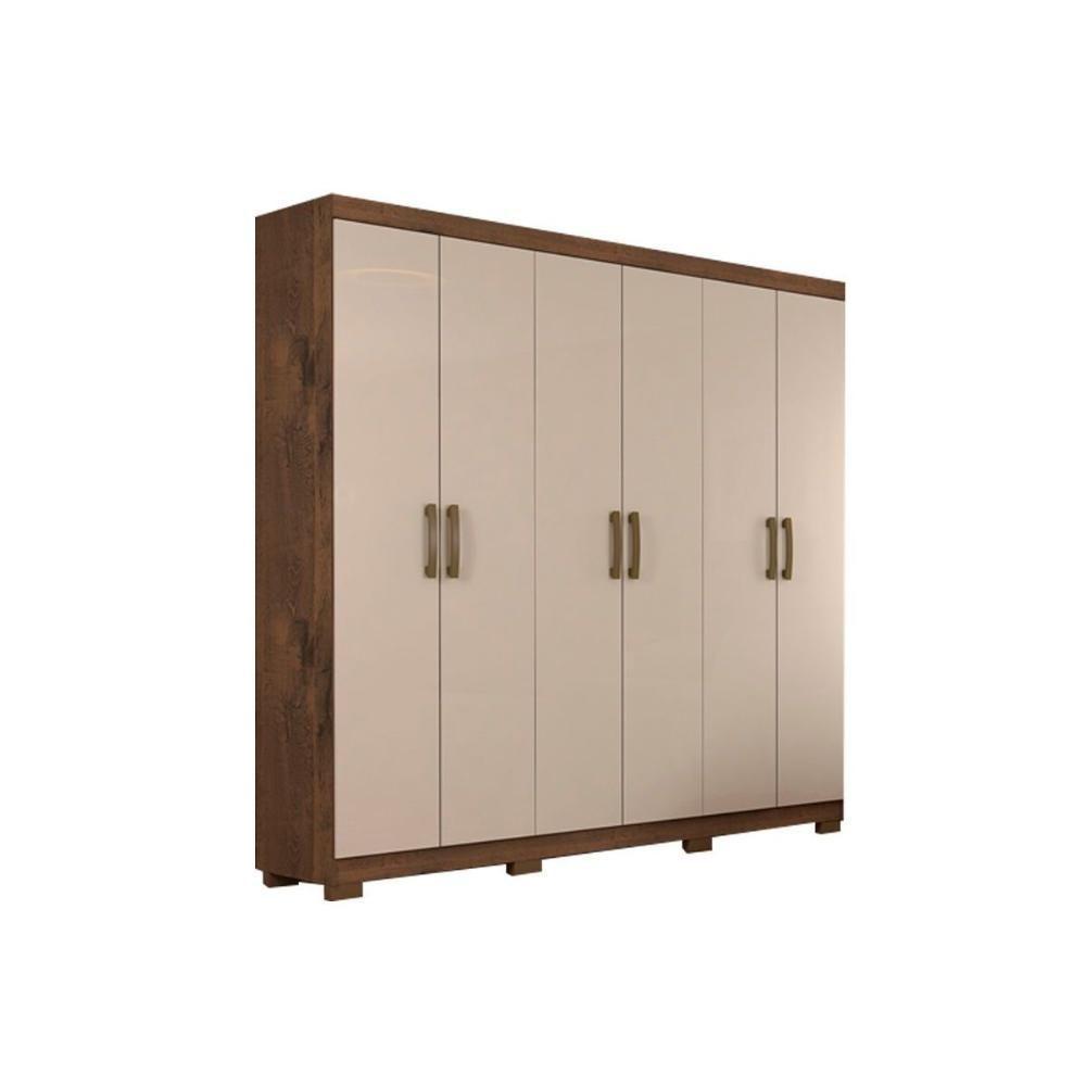 Guarda Roupa Casal 6 Portas E 3 Gavetas Clara Flex Avelã - 10