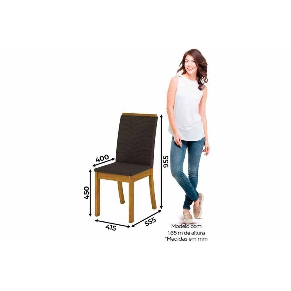 Sala de Jantar Completa Solus c/ Tampo Madeirado 160x90cm e 6 Cadeiras Isa Nature/Veludo Light Bege Vanilla - Henn - 9