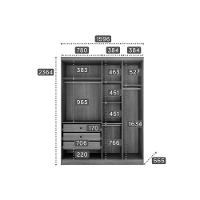 Modulado De Quarto Guarda Roupa C- 4 Portas E 3 Gavetas Freijo Cumaru C- Fendi