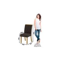 Sala de Jantar Completa Epic Tampo Madeirado c/ Vidro 160x90cm e 6 Cadeiras Vita Nature/Veludo Light Bege Vanilla - Henn - 9