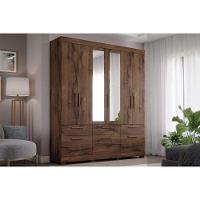 Guarda Roupa Casal 6 Portas e 5 Gavetas c/ Espelho Porto Branco - Panan - 7