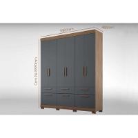 Guarda Roupa Casal 6 Portas e 5 Gavetas c/ Espelho Porto Branco - Panan - 8