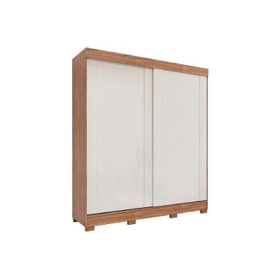 Guarda Roupa Casal Ilhéus 2 Portas de Correr 3 Gavetas Cinamomo-Off White