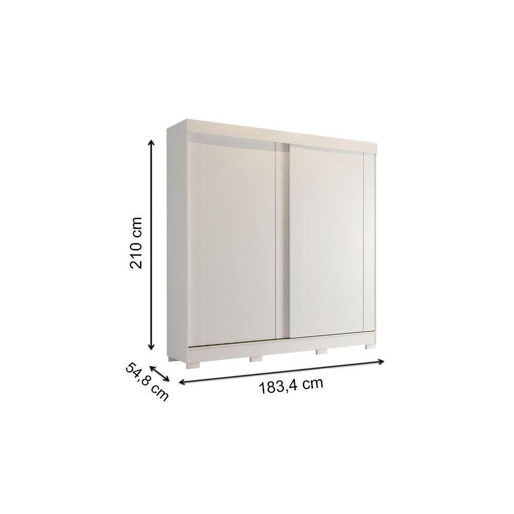 Guarda Roupa Casal 2 Portas de Correr e 3 Gavetas c/ Pés Ilhéus Branco - Panan - 6