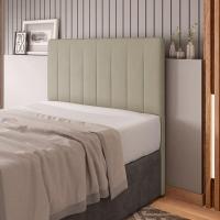 Cabeceira Cama Box Casal King Size Kharla 193cm Veludo Bege - Desk Design - 3