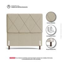Cabeceira Cama Box Solteiro Mel 90cm Com Frame Linho Bege - Desk Design - 2