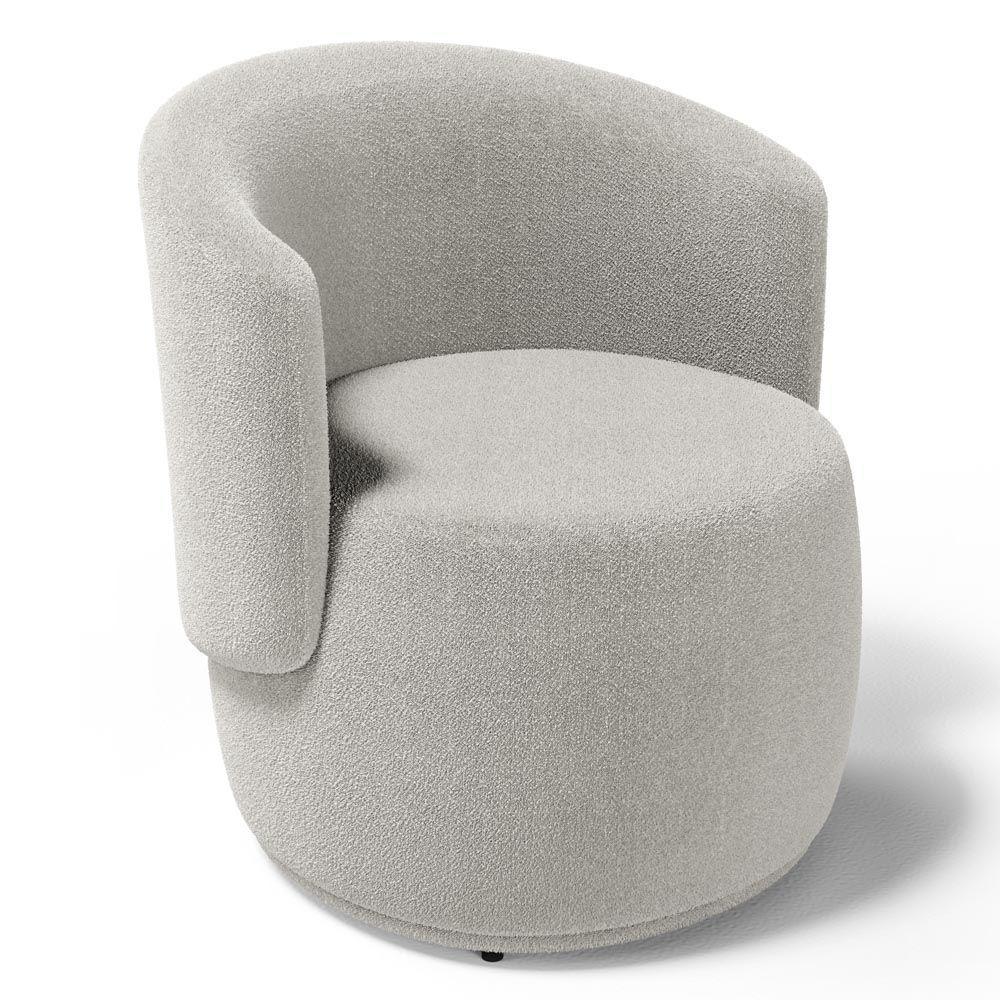 Kit 02 Poltronas Decorativas Aisha Orgânica Bouclê Bege - Desk Design - 6