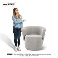 Kit 02 Poltronas Decorativas Aisha Orgânica Bouclê Bege - Desk Design - 9