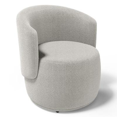 Poltrona Decorativa Aisha Orgânica Poltrona Orgânica Tecido Bouclê Bege Desk Design