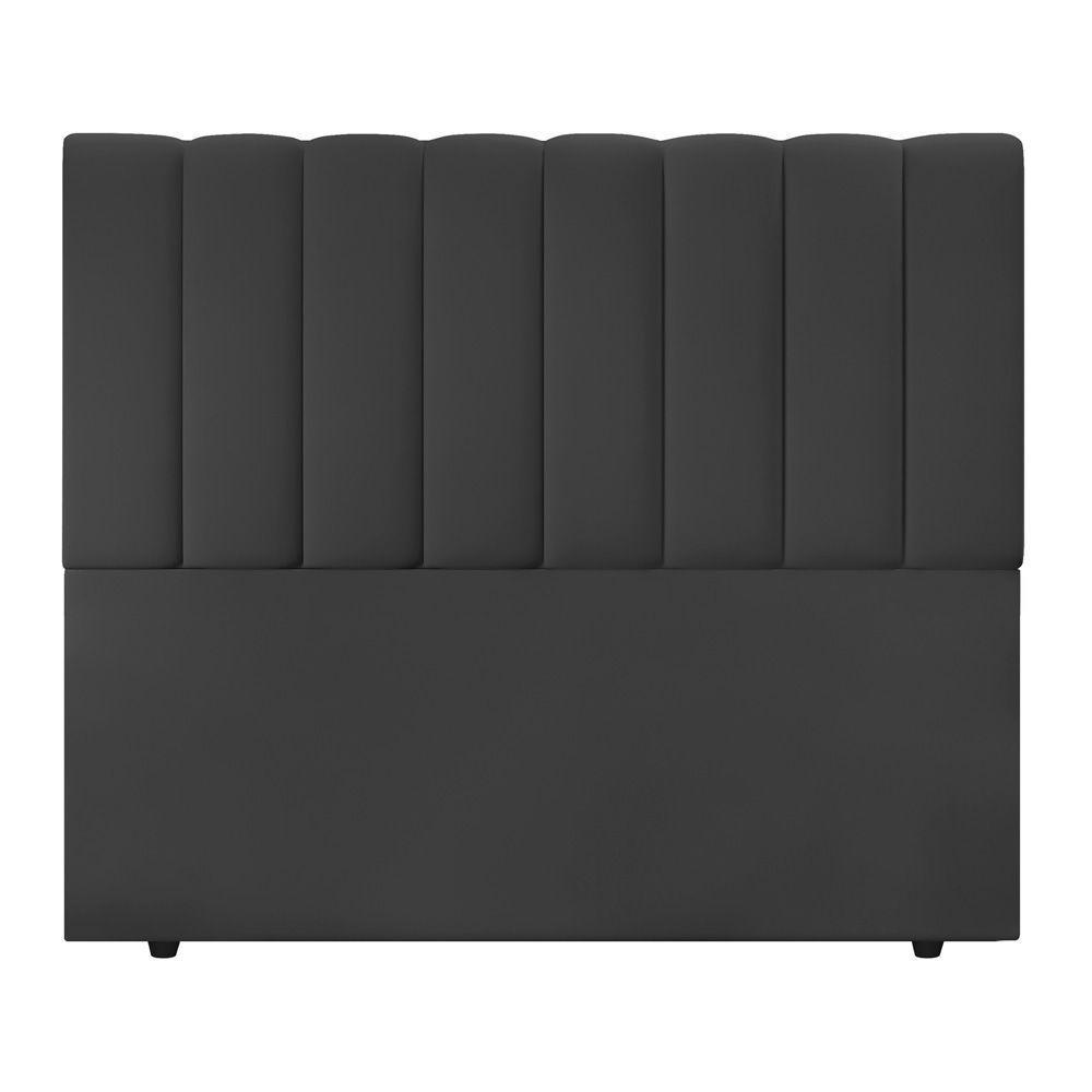 Cabeceira Cama Box Casal Queen Size Kharla 160cm Veludo Cinza - Desk Design - 4