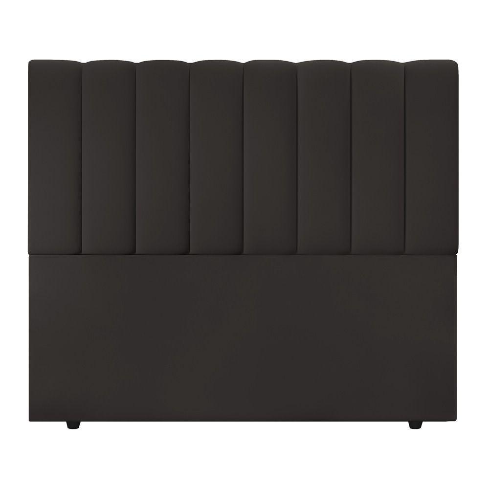 Cabeceira Cama Box Casal Queen Size Kharla 160cm Veludo Marrom - Desk Design - 3