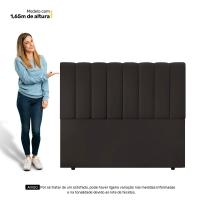 Cabeceira Cama Box Casal Queen Size Kharla 160cm Veludo Marrom - Desk Design - 5