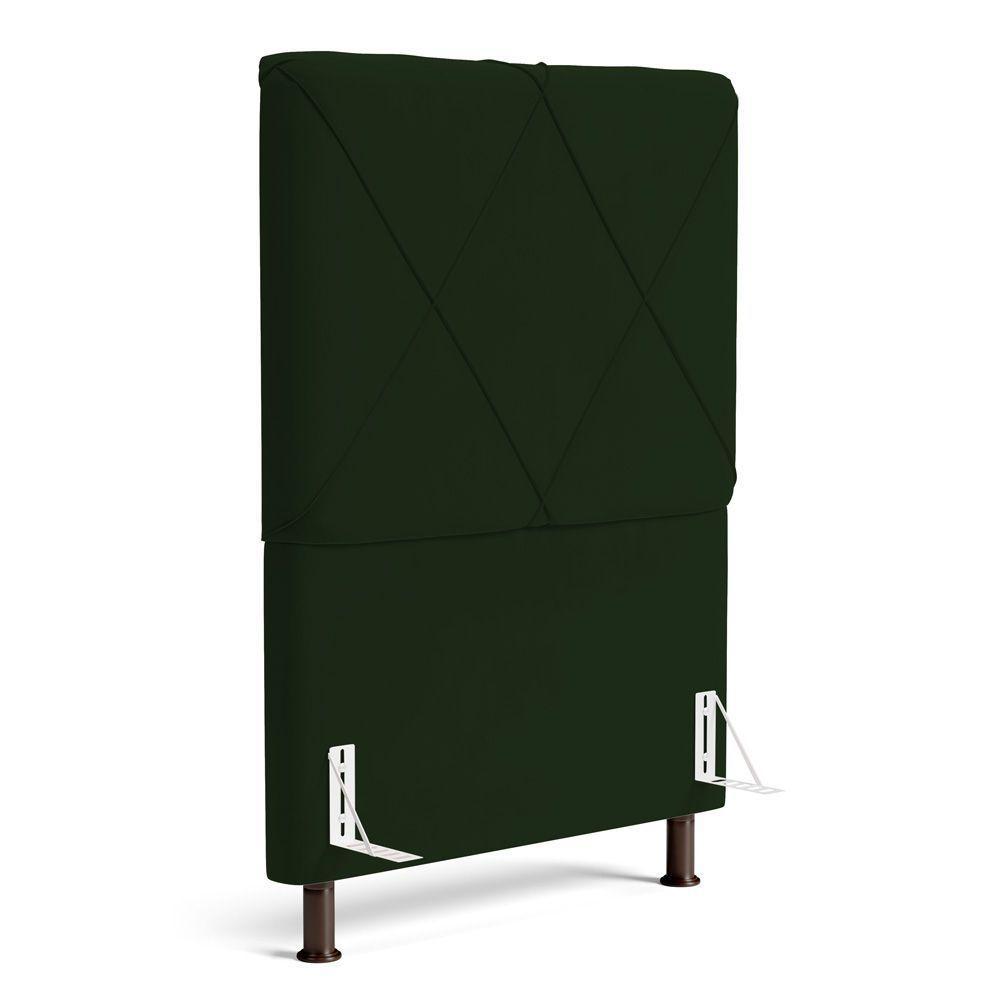 Cabeceira Cama Box Solteiro Mel 90cm Com Frame Veludo Verde - Desk Design - 1