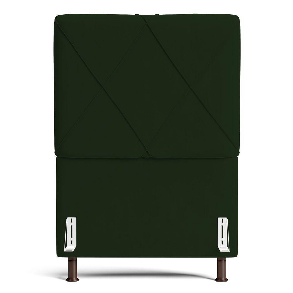 Cabeceira Cama Box Solteiro Mel 90cm Com Frame Veludo Verde - Desk Design - 3