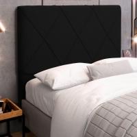 Cabeceira Cama Box Casal Queen Size Mel 160cm Com Frame Sintético Preto - Desk Design