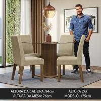 Conjunto Sala De Jantar Mesa Tampo De Vidro 4 Cadeiras Rustic/imperial Ivy Madesa Rustic/imperial