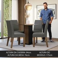 Conjunto Sala De Jantar Mesa Tampo De Vidro 4 Cadeiras Ivy Madesa Rustic/preto/silver - 3