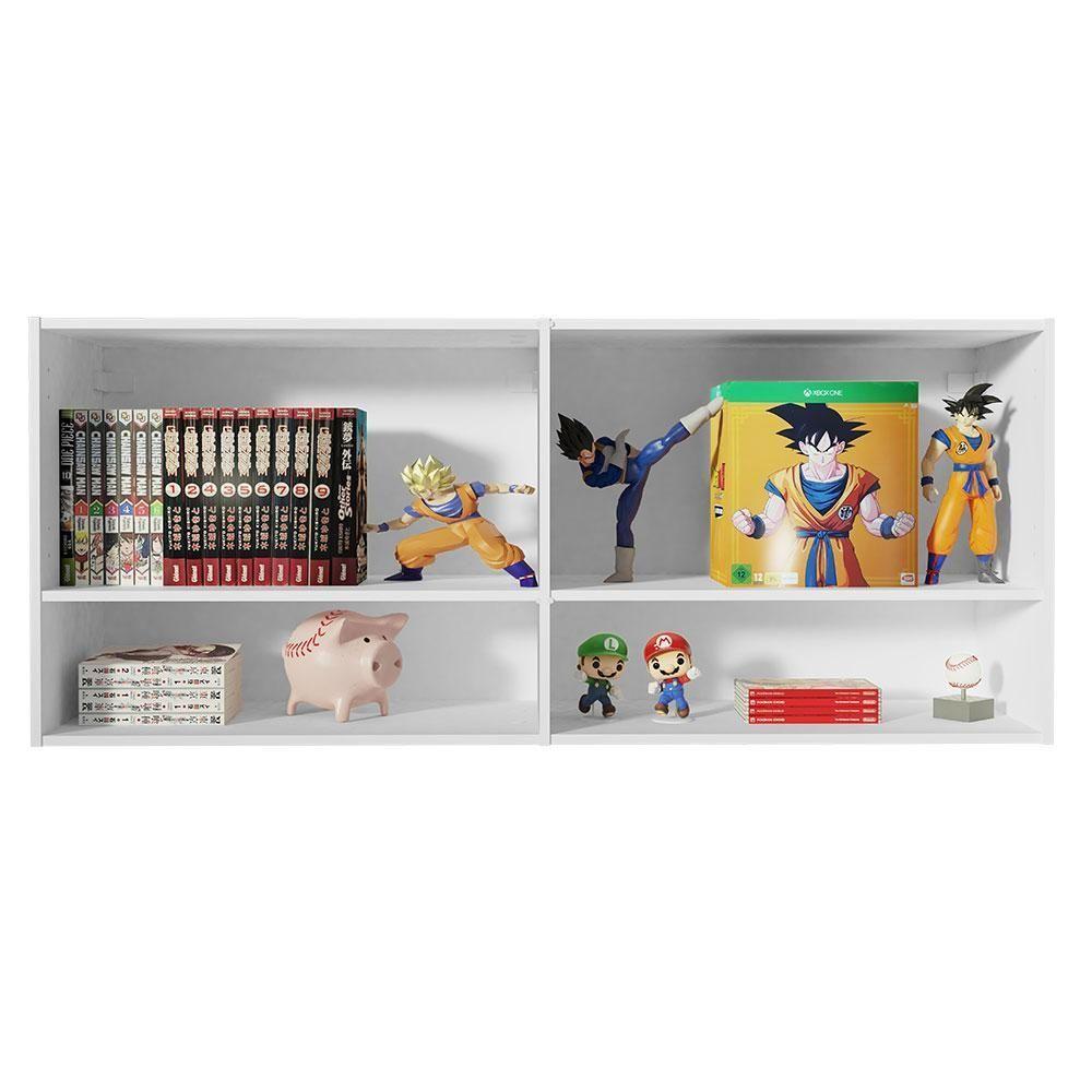 Armário Aéreo Para Quarto Com Nicho E Prateleira 120cm Branco Madesa Branco - 3