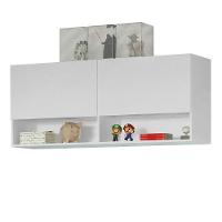 Armário Aéreo Para Quarto Com Nicho E Prateleira 120cm Branco Madesa Branco - 5